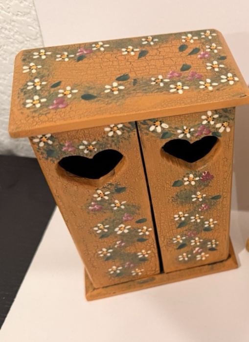 3pc Artisan OOAK (One of a Kind) Folk Art Wooden Dollhouse Collection