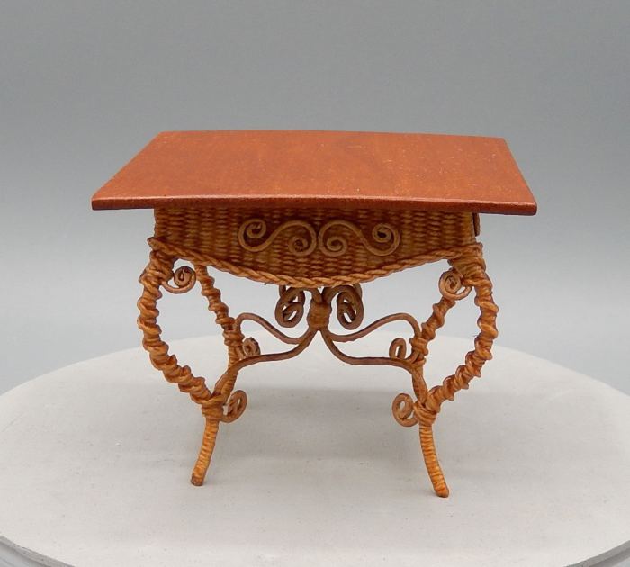 IGMA Rhea Strange OOAK Wicker Dining Table Artisan Dollhouse Miniature 1:12