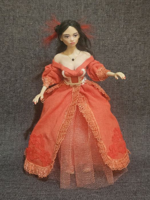 OOAK Miniature 1:12th scale Dollhouse Woman Lady Doll Artist Hand Sculpted