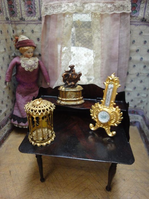 Antique dollhouse furniture Rock & Graner c1890 tin toy for antique doll house
