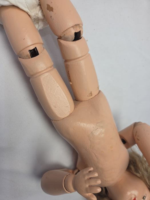 Antique 14" 312 Schoenhut Spring Jointed Doll Mohair Wig Pat 1911 USA