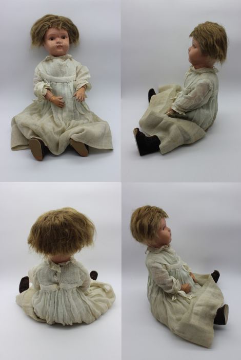 Schoenhut spring jointed articulated posable antique doll 17" stamped mark