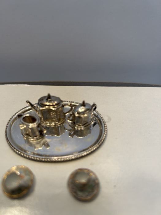 Vintage Sterling Silver Enrique Quintanar Tea Service Dollhouse Miniature 1:12