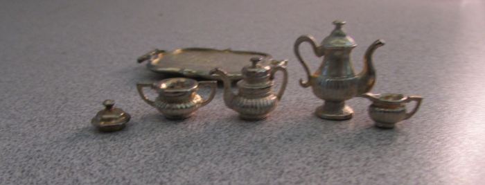 Minatures- Dollhouse -VTG Sterling Silver Tea Set - WAP Watson- ENGLAND - 1980's
